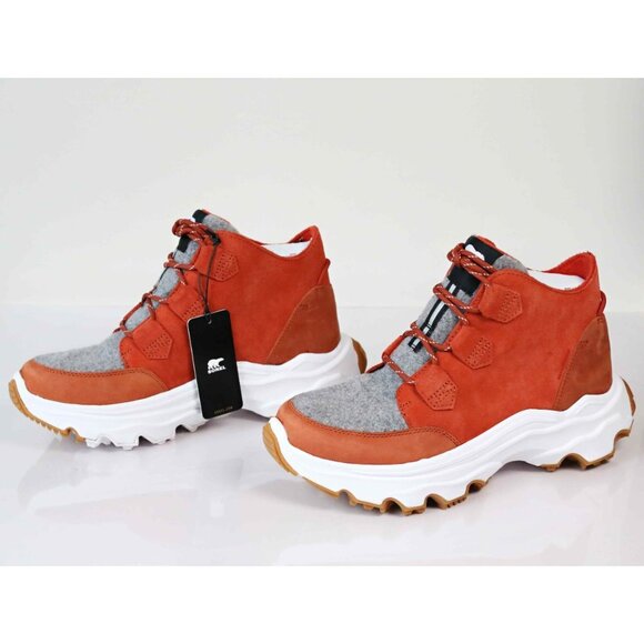 New! Sorel Kinetic Breakthru Caribou WP Sneaker Boot in Warp Red, Size 10.5 - Picture 2 of 9